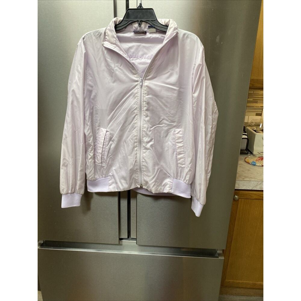 The Zod Club Womens Windbreaker Jacket Long Sleeve Violet Size Medium